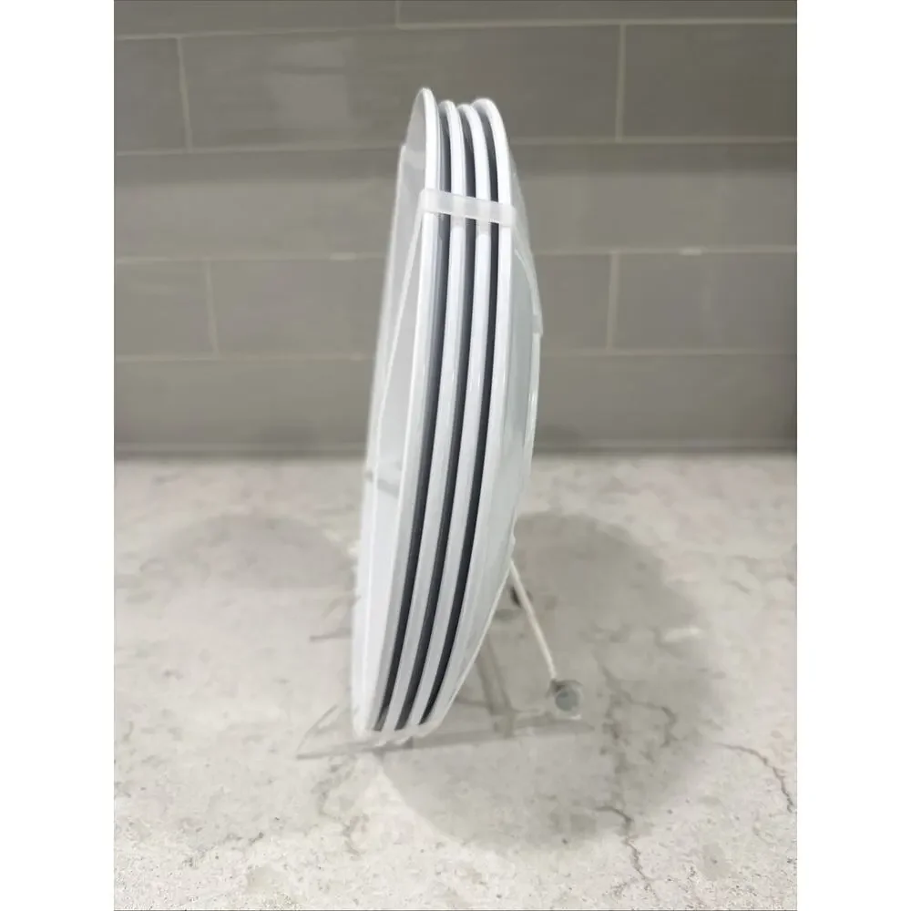 Set of 4 WHITE 10.5” Premium Melamine Coupe Dinner Plates PALATE and PLATE New